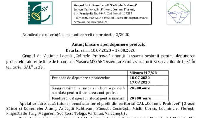 Grupul de Acţiune Locală „Colinele Prahovei” - Masura M7/6B”Dezvoltarea infrastructurii  si serviciilor de bază În teritoriul GAL’’